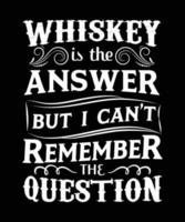 WHISKEY IS THE ANSWER BUT I CANT REMEMBER THE QUESTION vector