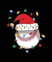 BASEBALL CHRISTMAS T-SHIRT DESIGN.eps vector