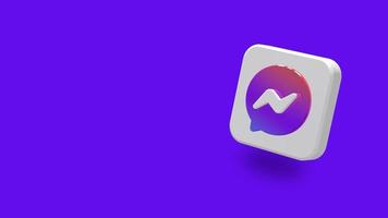 Messenger App Large Size 3D Icon Rotating, Space for Text on Right Side, 3D Rendering, Chroma Key, Luma Matte Selection, Lower Third 3D Icon video