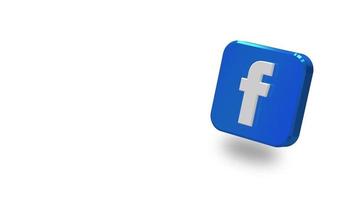 Facebook App Large Size 3D Icon Rotating, Space for Text on Right Side, 3D Rendering, Chroma Key, Luma Matte Selection, Lower Third 3D Icon video