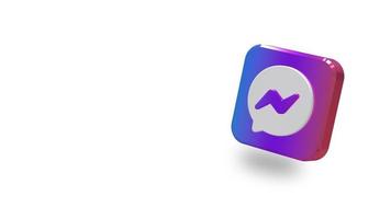 Messenger-App großes 3D-Symbol rotierend, Platz für Text auf der rechten Seite, 3D-Rendering, Chroma-Key, Luma-Matte-Auswahl, 3D-Symbol im unteren Drittel video