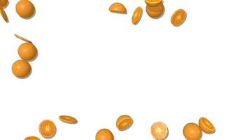 Orange Slices Falling from Edges on Floor 3D Rendering, Chroma Key, Luma Matte Selection video