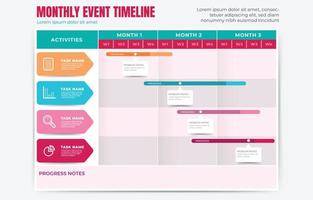 Monthly Event Timeline for Project and Business vector