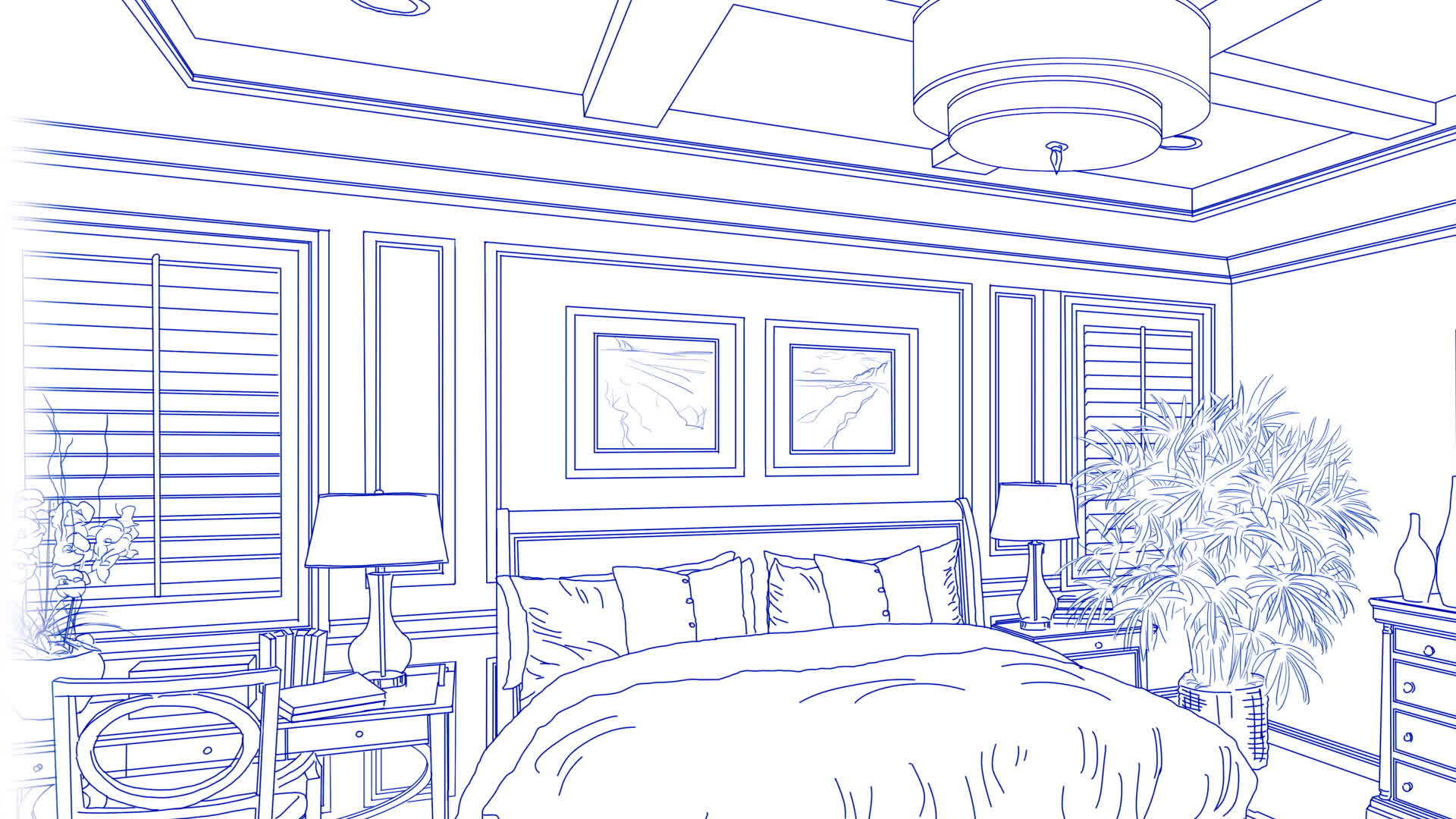 Transition Of Beautiful Custom Master Bedroom From Drawing to