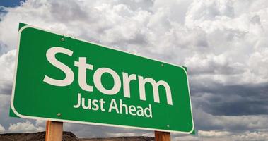 4K Time lapse Storm Green Road Sign and Stormy Cumulus Clouds and Rain. video