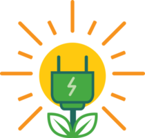 poder com planta, ícone de energia verde png