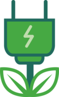 poder com planta, ícone de energia verde png