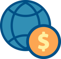 Globus und Geldsymbol png
