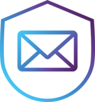 mail message shield modern gradient icon png