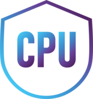 icône de gradient moderne de bouclier cpu ordinateur png