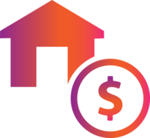 dollar home gradient icon png