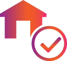 checkmark home gradient icon png