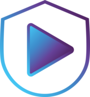 play video shield modern gradient icon png