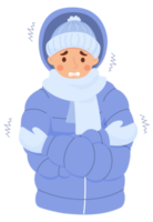 hombre con ropa de invierno congelada png