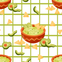 patrones sin fisuras con guacamole mexicano png