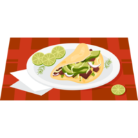 tacos mexicanos en plato sobre mantel