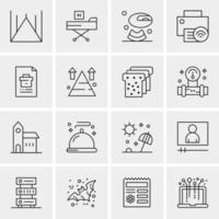 16 iconos de negocios universales vector ilustración de icono creativo para usar en proyectos relacionados con la web y dispositivos móviles