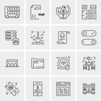 16 iconos de negocios universales vector ilustración de icono creativo para usar en proyectos relacionados con la web y dispositivos móviles