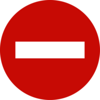 n'entrez pas dans le panneau de signalisation rouge ou le panneau de signalisation. illustration de symbole de rue. png