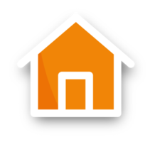 casa icona con realistico ombra. piatto stile case simboli per applicazioni e siti web. png