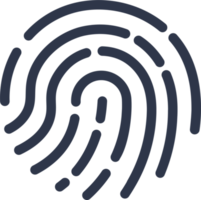 Touch id icon illustration in black colors. Fingerprint sign for security interface. png