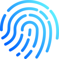 Touch id icon illustration in gradient colors. Fingerprint sign for security interface. png