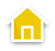 Home icon with realistic shadow. Flat style houses symbols for apps and websites. png