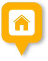 Home icon with realistic shadow. Flat style houses symbols for apps and websites. png