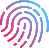 Touch id icon illustration in gradient colors. Fingerprint sign for security interface. png