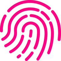 touch-id-symbol-illustration in roten farben. Fingerabdruckzeichen für Sicherheitsschnittstelle. png