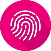 Touch id icon illustration in flat design style. Fingerprint sign for security interface. png