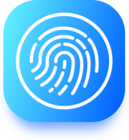 Touch id icon illustration in flat design style. Fingerprint sign for security interface. png