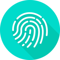 Touch id icon illustration in flat design style. Fingerprint sign for security interface. png