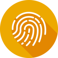 Touch id icon illustration in flat design style. Fingerprint sign for security interface. png