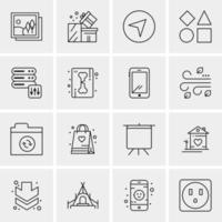 16 iconos de negocios universales vector ilustración de icono creativo para usar en proyectos relacionados con la web y dispositivos móviles