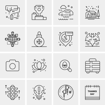 16 iconos de negocios universales vector ilustración de icono creativo para usar en proyectos relacionados con la web y dispositivos móviles