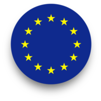 bandera oficial de la unión europea en forma de círculo. ilustración de la bandera de la nación. png
