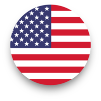 bandera oficial de estados unidos en forma de círculo. ilustración de la bandera de la nación. png