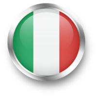 offizielle Flagge Italiens in silberner Kreisform. Illustration der Nation-Flagge. png