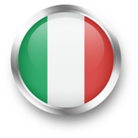 bandera oficial de italia en forma de círculo plateado. ilustración de la bandera de la nación. png