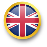drapeau officiel du royaume-uni en forme de cercle doré. illustration du drapeau national. png