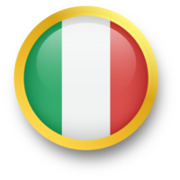 bandera oficial de italia en forma de círculo dorado. ilustración de la bandera de la nación. png