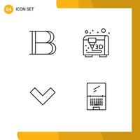 4 Creative Icons Modern Signs and Symbols of black coin computer crypto currency arrow device Editable Vector Design Elements