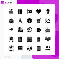 Solid Icon set Pack of 25 Glyph Icons isolated on White Background for Web Print and Mobile vector