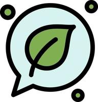 Chat Green Leaf Save  Flat Color Icon Vector icon banner Template