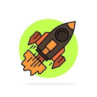 Startup Business Goal Launch Mission Spaceship Abstract Circle Background Flat color Icon vector