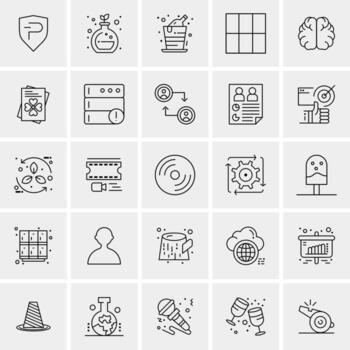 25 iconos de negocios universales vector ilustración de icono creativo para usar en proyectos relacionados con la web y dispositivos móviles
