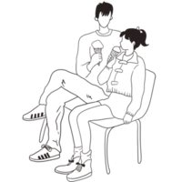 homme couple femme ami dessin animé doodle kawaii anime coloriage mignon illustration dessin clipart personnage chibi manga bande dessinée dessin, patinage, ligne à rayures, téléchargement gratuit, image png