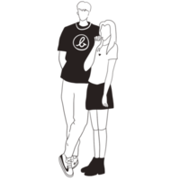 homme couple femme ami dessin animé doodle kawaii anime coloriage mignon illustration dessin clipart personnage chibi manga bande dessinée dessin, patinage, ligne à rayures, téléchargement gratuit, image png