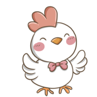 dibujos animados pollo garabatos kawaii anime página para colorear lindo ilustración dibujo clipart personajes chibi manga historietas png